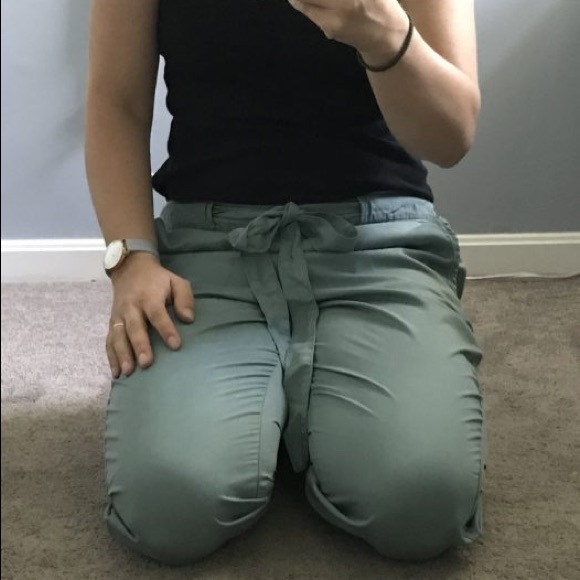 Teal Sanctuary Tunnel Tie Jogger Pants - Picture 2 of 3